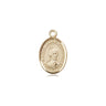 14kt solid gold St. Louis de Montfort patron saint medal pendant, 1/2 x 1/4 inch, handcrafted by Bliss
