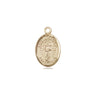Small 14kt solid gold St. Matthias the Apostle patron saint medal pendant, 1/2 x 1/4 inch, handcrafted by Bliss Manufacturing USA