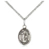 Sterling Silver Small St. Kenneth Patron Saint Medal Necklace 1/2 inch with 18 inch Chain Bliss USA