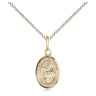 Small 14kt Gold Filled St. Rene Goupil Patron Saint Medal Necklace 1/2 x 1/4 inch with 18 inch chain by Bliss