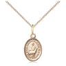 Gold Filled St. Catherine of Sweden patron saint medal necklace, small 1/2 x 1/4 inch pendant with 18 inch chain by Bliss