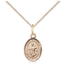 14kt Gold Filled St. Clement Patron Saint Medal Necklace Small 1/2 x 1/4 inches 18 inch Chain Bliss USA