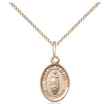 14kt Gold Filled Our Lady of Tears Catholic Medal Necklace 1/2 x 1/4 on 18 inch chain by Bliss