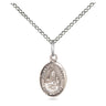 Small sterling silver Our Lady of Grapes Catholic medal necklace with 18 inch chain, handcrafted by Bliss USA