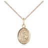 14kt Gold Filled St. Giles Patron Saint Medal Necklace Small 1/2 x 1/4 inch with 18 inch Chain Bliss