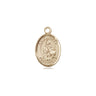 Small 14kt solid gold St. Giles patron saint medal pendant, 1/2 x 1/4 inch, handcrafted by Bliss Manufacturing USA