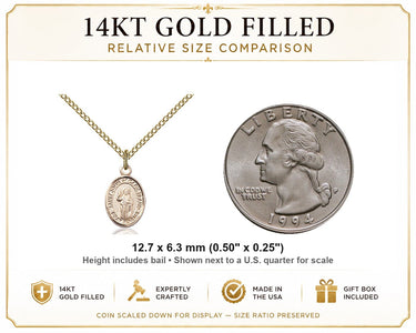 Gold Filled Small St. John Of Capistrano Medal Necklace | 1/2x1/4 | 18" Chain | Bliss