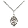 Small sterling silver St. Januarius patron saint medal necklace 18 inch chain by Bliss Manufacturing