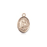Small 14kt solid gold St. Adrian of Nicomedia patron saint medal pendant, 1/2 x 1/4 inches, handcrafted by Bliss Manufacturing