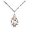 Sterling Silver St. Adrian of Nicomedia Small Patron Saint Medal Necklace 1/2 x 1/4 inches 18 inch Chain Bliss