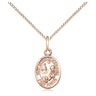 14kt gold filled St. Catherine of Bologna patron saint medal necklace, 1/2 x 1/4 inch pendant, 18 inch curb chain, handcrafted in USA by Bliss