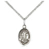 Sterling silver St. Catherine of Bologna patron saint medal necklace, 1/2 x 1/4 inch pendant, 18 inch curb chain, handcrafted in USA by Bliss