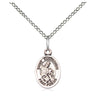 Sterling silver St. Eustachius patron saint medal necklace with 18 inch curb chain, handcrafted in USA by Bliss