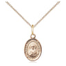 14kt gold filled St. John Licci patron saint medal necklace, 1/2 x 1/4 inch pendant on 18 inch chain, handcrafted by Bliss Manufacturing