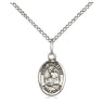Sterling silver St. John Licci patron saint medal necklace, 1/2 x 1/4 inch pendant on 18 inch chain, handcrafted by Bliss Manufacturing