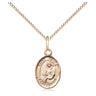 Small Gold Filled St. Paula patron saint medal necklace with 18 inch curb chain, handcrafted by Bliss