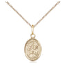 14kt gold filled St. Edwin patron saint medal necklace with 18 inch curb chain, handcrafted by Bliss
