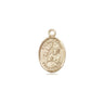 14kt solid gold St. Edwin patron saint medal pendant, 1/2 x 1/4 inch, handcrafted in USA by Bliss Manufacturing
