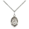 Small Sterling Silver St. Frances of Rome Patron Saint Medal Necklace 1/2 x 1/4 inches with 18 inch chain by Bliss