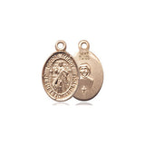 14kt solid gold small Divine Mercy Catholic medal pendant 1/2 inch handmade by Bliss Manufacturing