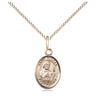 Small 14kt Gold Filled St. Kieran Patron Saint Medal Necklace 1/2 x 1/4 inch on 18 inch chain by Bliss