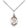 Small Sterling Silver St. Kieran Patron Saint Medal Necklace 1/2 x 1/4 inch on 18 inch chain by Bliss