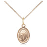Small 14kt Gold Filled St. Aidan of Lindisfarne Patron Saint Medal Necklace 1/2 x 1/4 inch on 18 inch Chain by Bliss