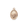 14kt solid gold St. Aidan of Lindisfarne patron saint medal pendant, 1/2 inch by 1/4 inch, handcrafted by Bliss Manufacturing USA