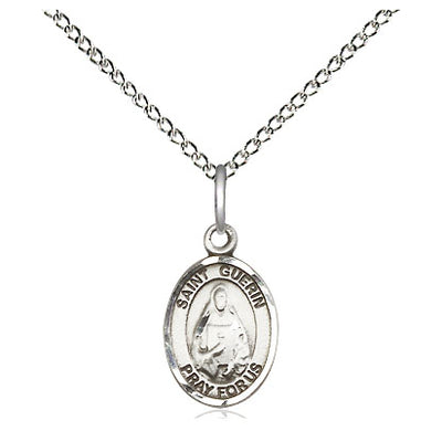 Sterling Silver Small St. Theodore Guerin Patron Saint Medal Necklace | 1/2" x 1/4" | 18" Chain | USA Made by Bliss