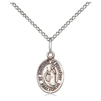 Small Sterling Silver St. Raymond of Penafort Patron Saint Medal Necklace | 1/2" x 1/4" | 18" Chain | USA Made by Bliss