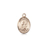 Small 14kt solid gold St. Drogo patron saint medal pendant 1/2 inch by 1/4 inch handcrafted by Bliss Manufacturing USA
