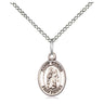 Sterling Silver St. Drogo Patron Saint Medal Necklace - Small 1/2 x 1/4 inch with 18 inch Curb Chain - Bliss Manufacturing