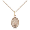 Small 14kt gold filled St. Bernardine of Siena Catholic medal necklace with 18 inch curb chain, handcrafted by Bliss Manufacturing USA
