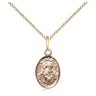 Small Gold Filled St. Peter patron saint medal necklace with 18 inch chain by Bliss Manufacturing