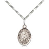 Small sterling silver Our Lady of Rosa Mystica medal necklace with 18 inch chain by Bliss Manufacturing USA