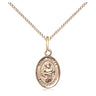 14kt Gold Filled St. Dismas Small Patron Saint Medal Necklace 1/2 x 1/4 inch with 18 inch Chain by Bliss