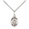 Small sterling silver St. Dismas Good Thief patron saint medal necklace with 18 inch chain by Bliss Manufacturing