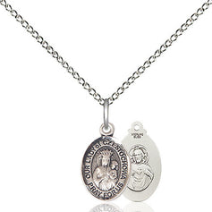 Sterling Silver Small Our Lady of Czestochowa Black Madonna Medal Necklace 1/2x1/4 on 18 Inch Chain by Bliss