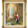 Our Lady of Lourdes Blessed Virgin Mary Catholic wall art 16x20 framed print antique gold frame Adolfo Simeone