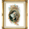 Saint Rita of Cascia Catholic wall art 16x20 framed print with antique gold frame and linen liner by Adolfo Simeone