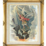 Saint Michael the Archangel Catholic framed wall art 16x20 inches with antique gold frame by Adolfo Simeone