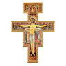 16 inch hand-painted San Damiano wall crucifix with Byzantine iconography showing Christ and angels