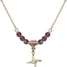Saint Brigid of Ireland Cross Birthstone Necklace | 1/2 inch  Amethyst 14kt Gold Filled