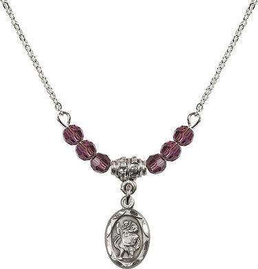 Saint Christopher Christopher Birthstone Necklace | 1/2 inch