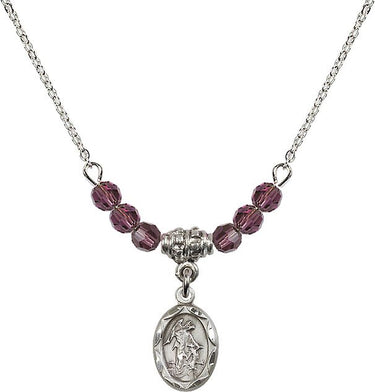 Beads Guardian Angel Birthstone Necklace | 1/2 inch | 4mm Beads