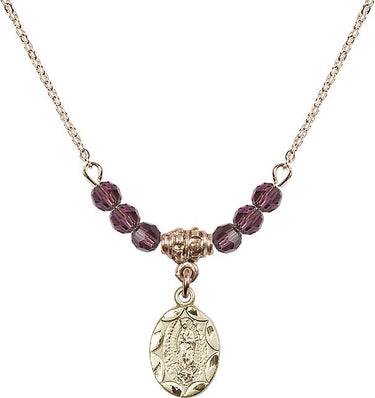 Our Lady of Guadalupe Birthstone Necklace | 1/2 inch