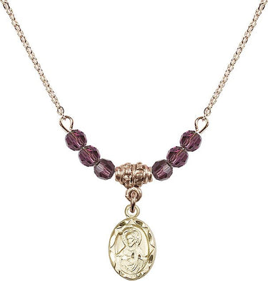 Beads Scapular Birthstone Necklace | 1/2 inch | 4mm Beads | N20-0301S