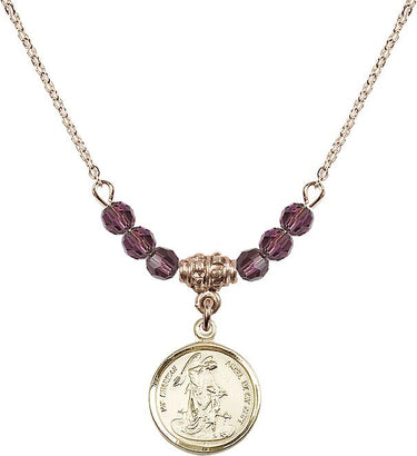 Guardian Angel Birthstone Necklace | 5/8 inch | 4mm Beads | N20-0601E