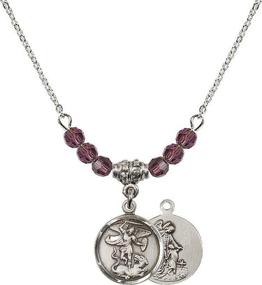 Saint Michael the Archangel Archangel Birthstone Necklace | 5/8 inch | N20-0601R