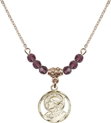 Women's Scapular Birthstone Necklace | 5/8 inch | 4mm Beads